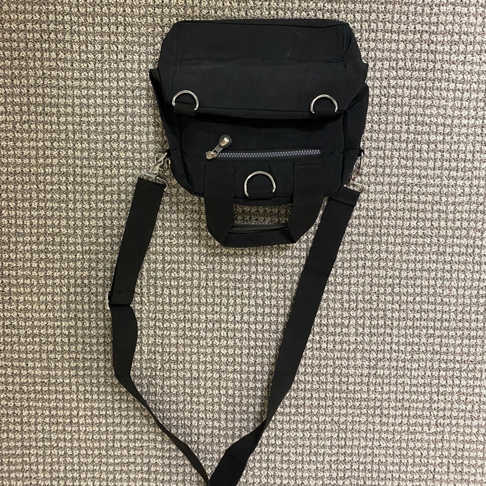 NWOT Black Crossbody Sling Bag for women- versatile back pack loops - Picture 4 of 10